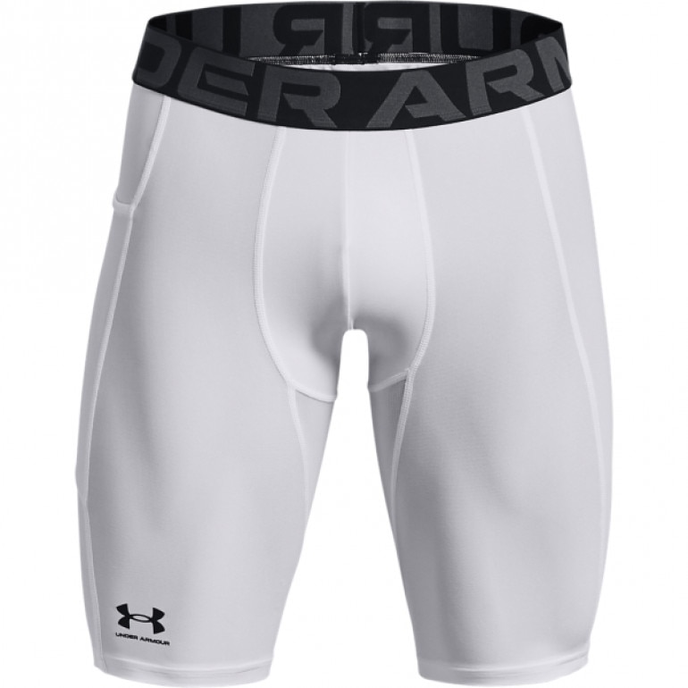 Męskie spodenki treningowe Under Armour HeatGear Pocket Long Shorts - białe