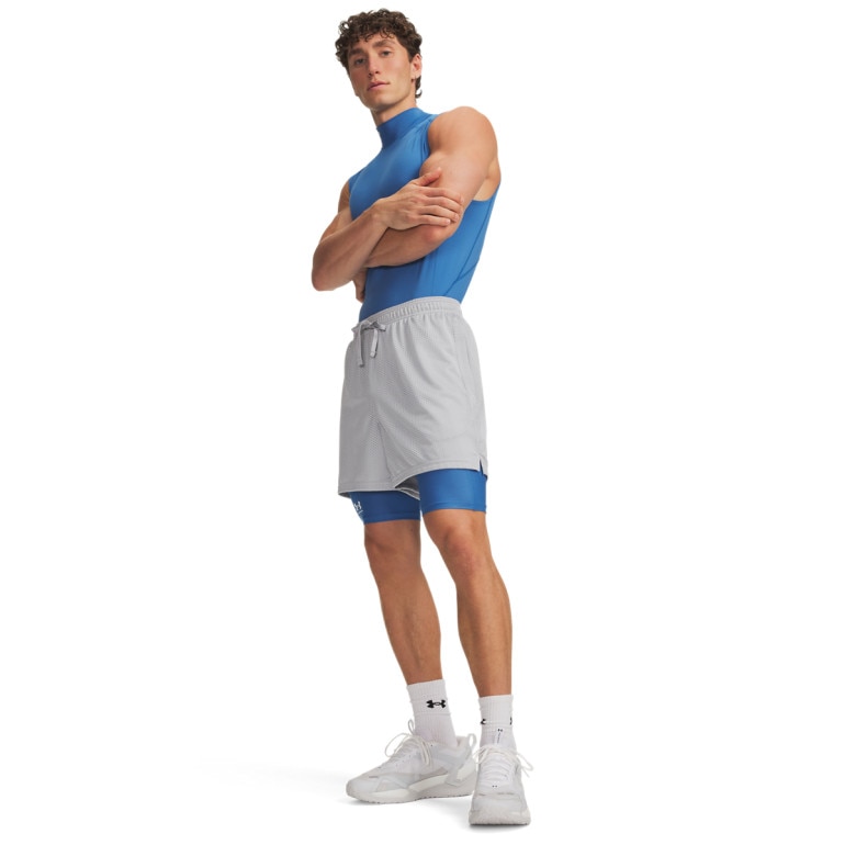 Męskie spodenki treningowe Under Armour HeatGear Pocket Long Shorts - niebieskie