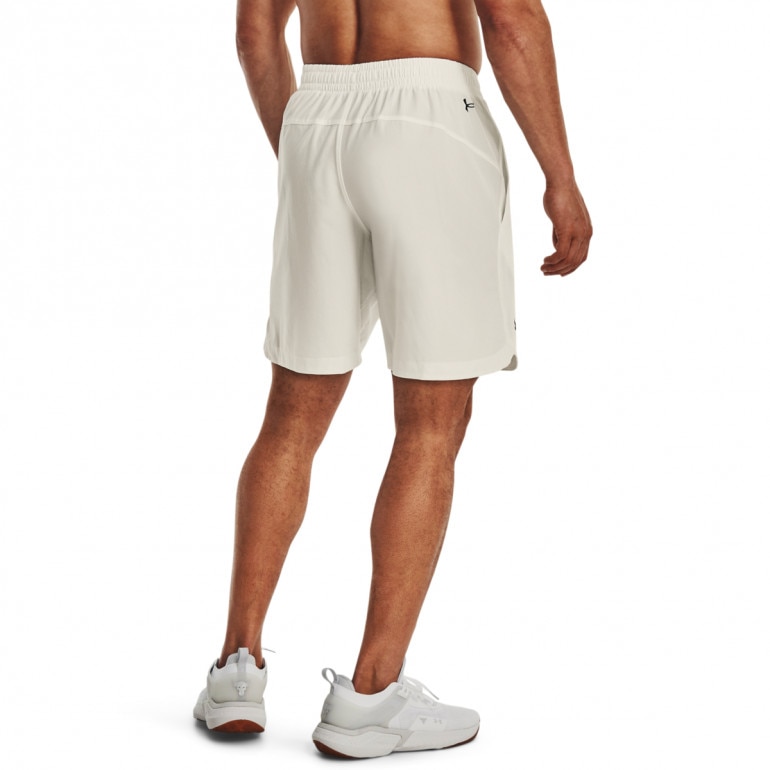 Męskie spodenki treningowe Under Armour Project Rock Woven Shorts - kremowe