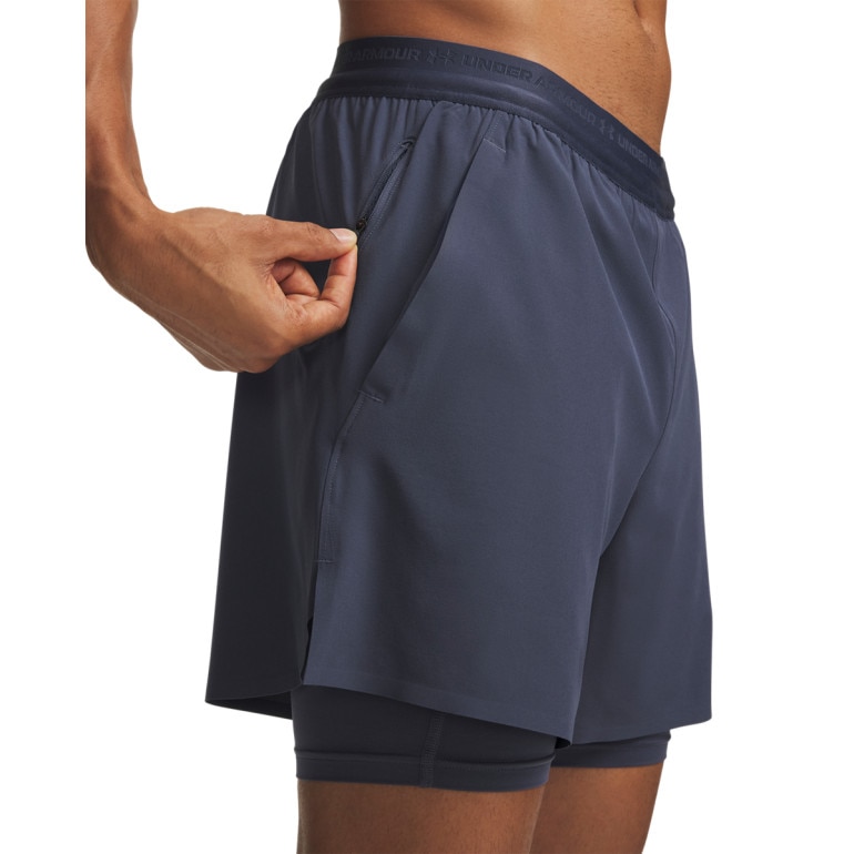 Męskie spodenki treningowe Under Armour UA Vanish Elite 2in1 Short - szare