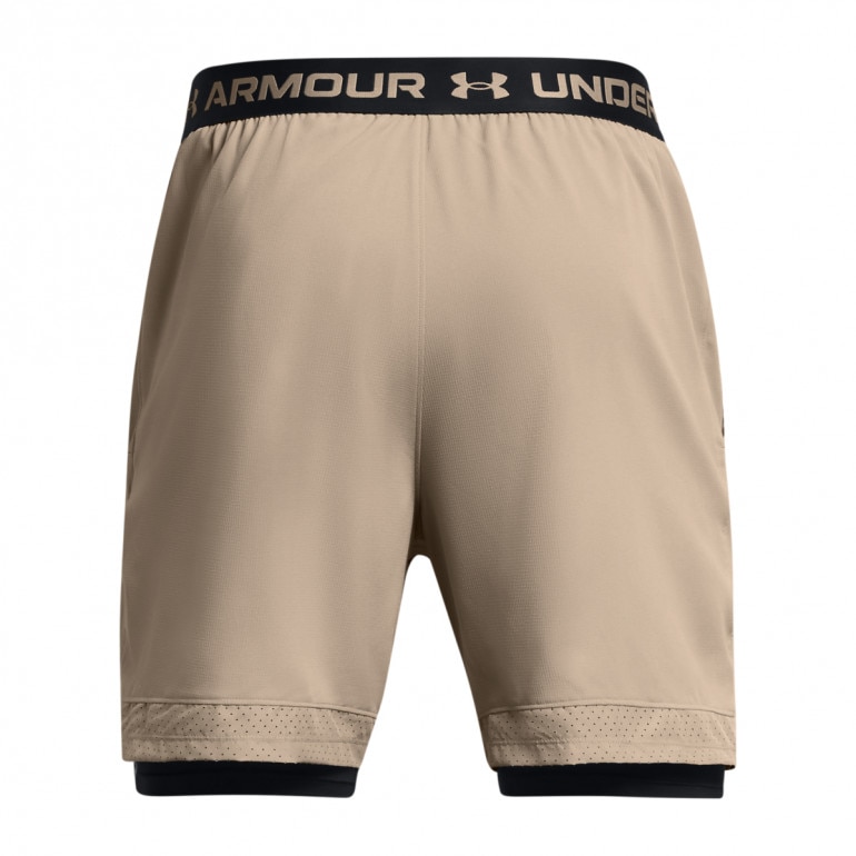 Męskie spodenki treningowe Under Armour UA Vanish Woven 2in1 Shorts - beżowe