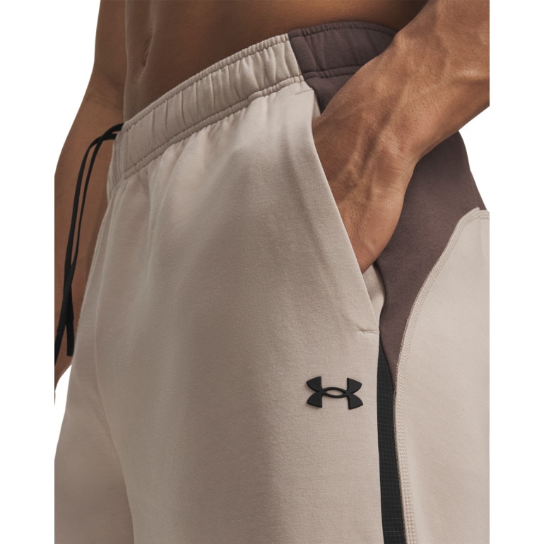Męskie spodnie dresowe joggery Under Armour UA Unstoppable Flc Joggers - beżowe