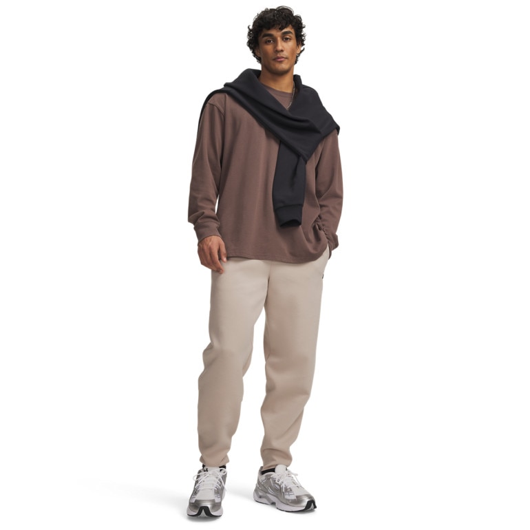 Męskie spodnie dresowe joggery Under Armour UA Unstoppable Flc Joggers - beżowe