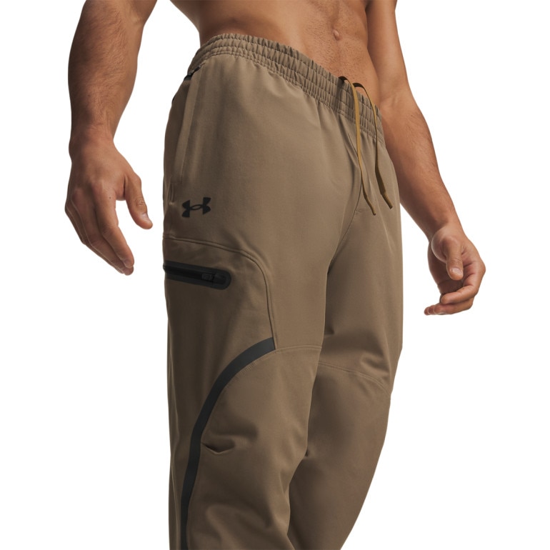 Meskie spodnie dresowe Under Armour UA Unstoppable Cargo Pant - brązowe