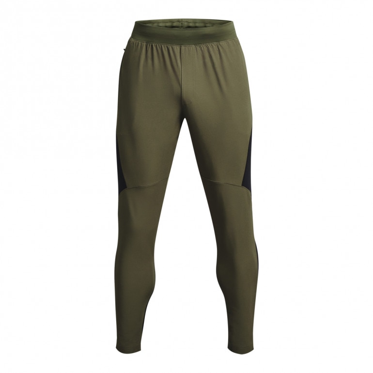 Męskie spodnie treningnowe Under Armour UA Unstoppable Hybrid Pant - oliwkowe/khaki
