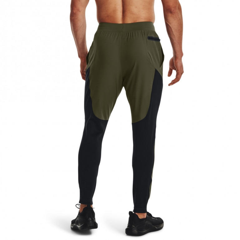Męskie spodnie treningnowe Under Armour UA Unstoppable Hybrid Pant - oliwkowe/khaki