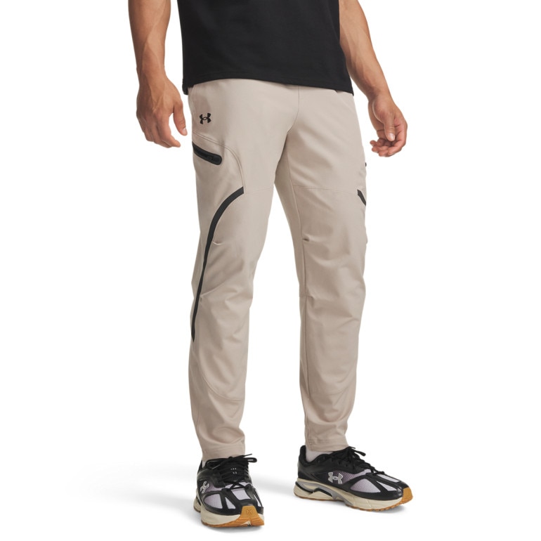 Męskie spodnie treningowe cargo UA Unstoppable Cargo Pant - beżowe