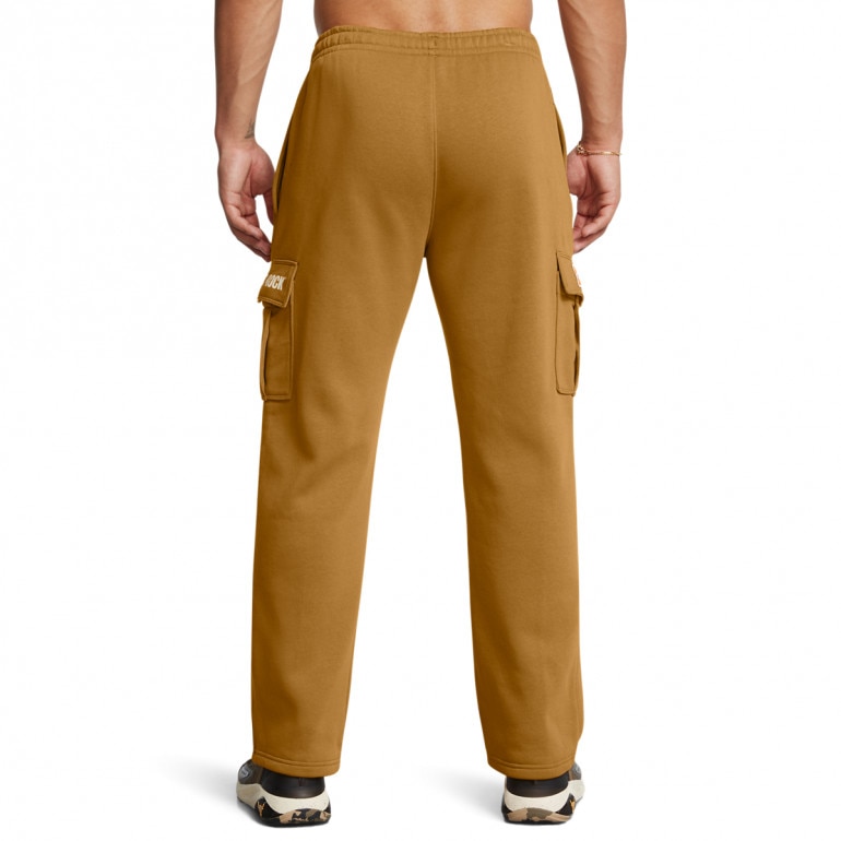 Męskie spodnie treningowe Under Armour Project Rock Icon Fleece Tools Of The Trade Pants - brązowe 