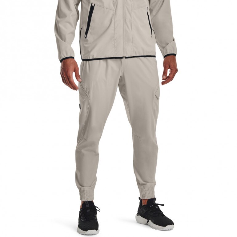Męskie spodnie treningowe UNDER ARMOUR Project Rock Unstoppable Pants - kremowe