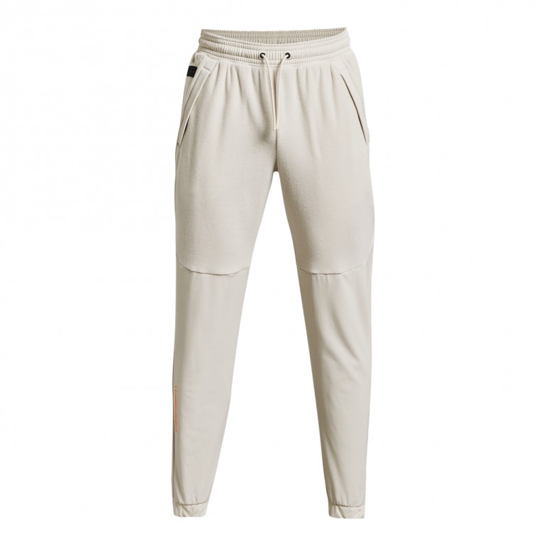 Męskie spodnie treningowe UNDER ARMOUR UA RUSH™ Fleece Pants - kremowe/ecru