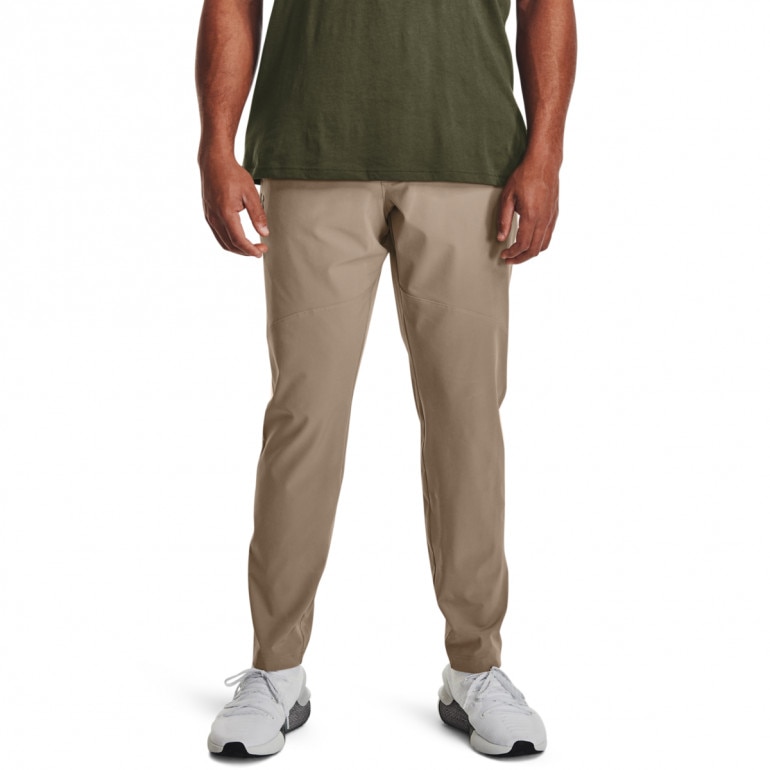 Męskie spodnie treningowe Under Armour UA Strech Woven Pant - beżowe