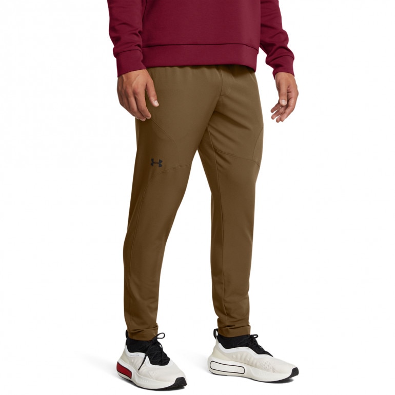 Męskie spodnie treningowe Under Armour UA Unstoppable Tapered Pants - brązowe
