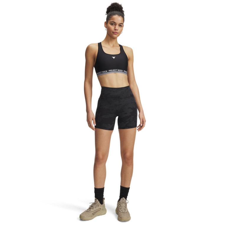 Damskie spodenki treningowe Under Armour Project Rock Middy Short - czarne