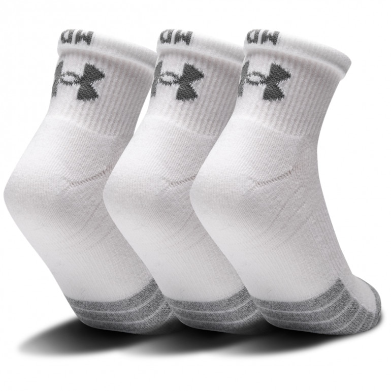 Skarpetki treningowe uniseks (3-pack) Under Armour UA Heatgear Quarter - białe