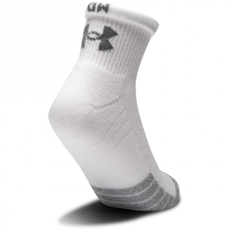 Skarpetki treningowe uniseks (3-pack) Under Armour UA Heatgear Quarter - białe