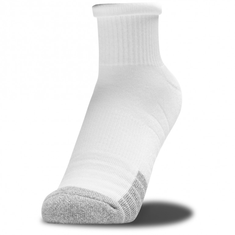 Skarpetki treningowe uniseks (3-pack) Under Armour UA Heatgear Quarter - białe