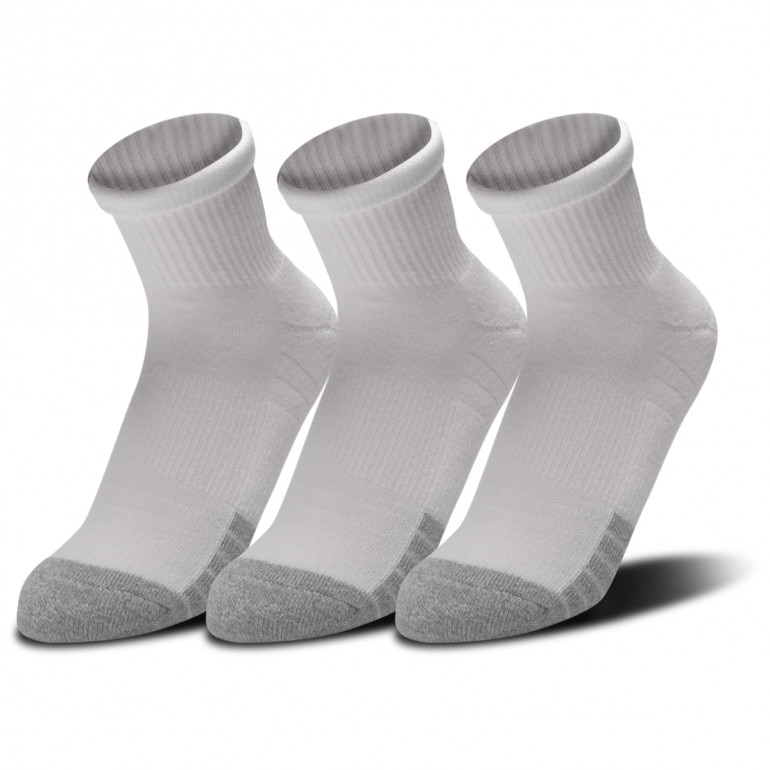 Skarpetki treningowe uniseks (3-pack) Under Armour UA Heatgear Quarter - białe