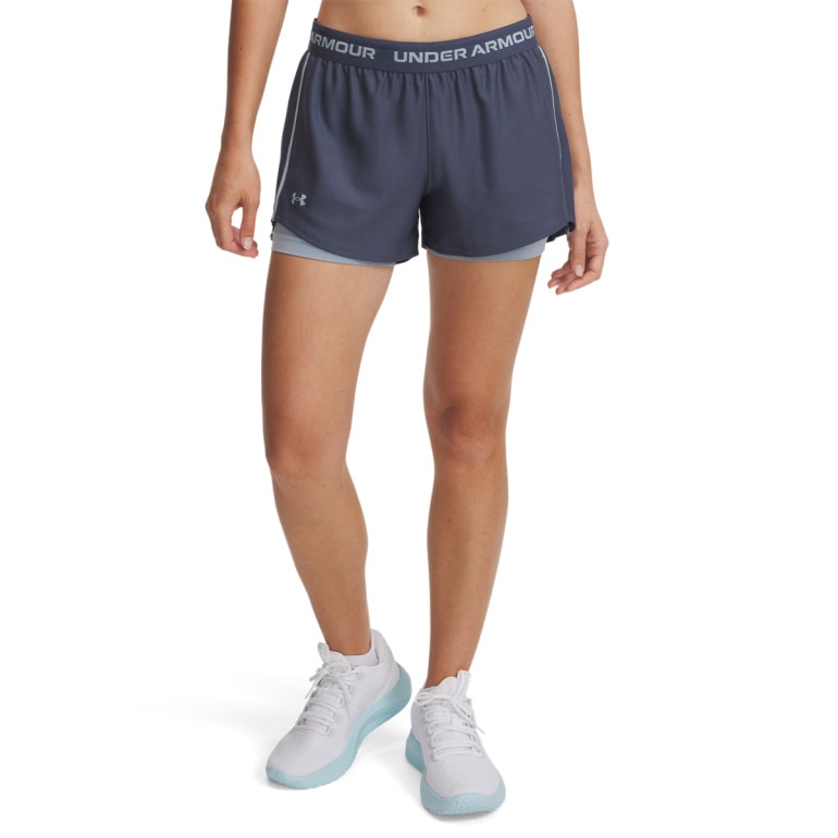 Damskie spodenki treningowe Under Armour Tech Play Up 2in1 Shorts - granatowe