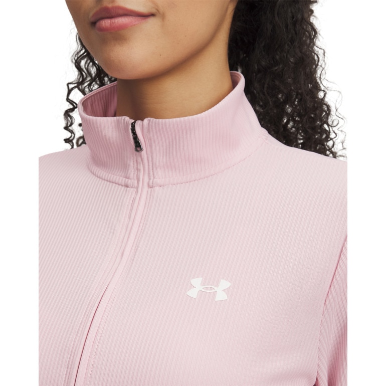 Damski longsleeve treningowy Under Armour Tech Rib 1/2 Zip - różowy