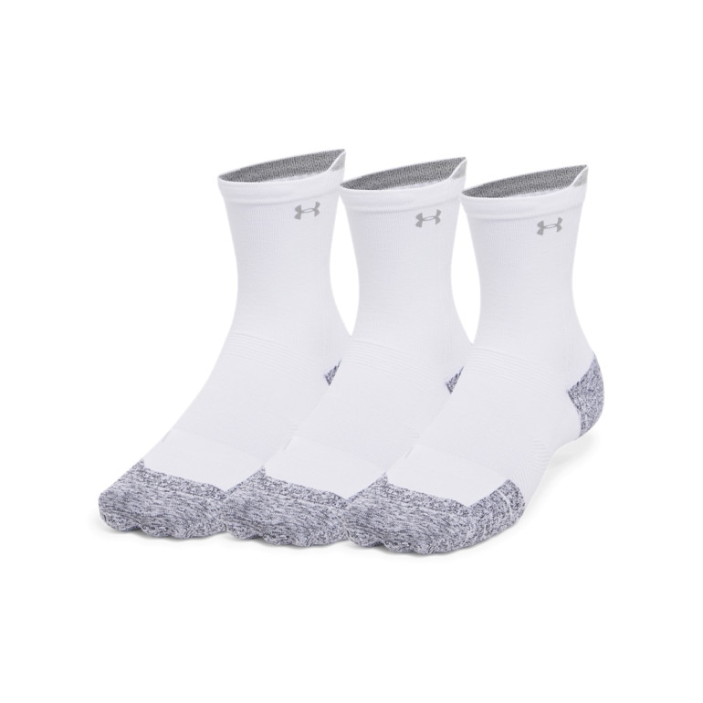 Skarpetki do biegania uniseks (3-pack) Under Armour UA AD Run Cushion 3pk Crew - białe