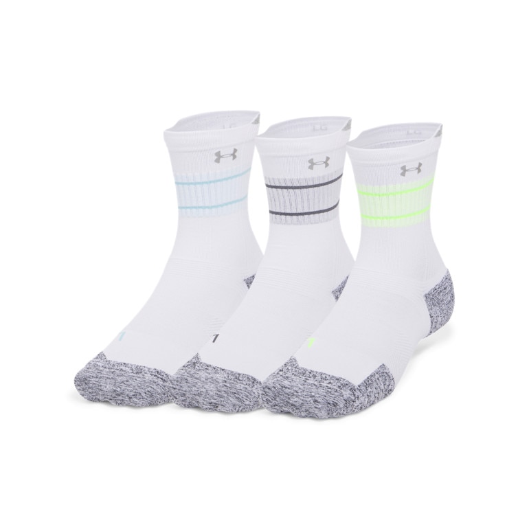 Skarpetki do biegania uniseks (3-pack) Under Armour UA AD Run Cushion 3pk Crew - białe