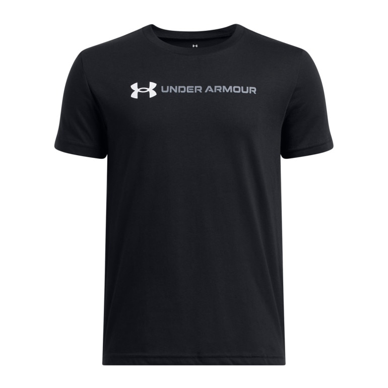 Chłopięcy t-shirt z nadrukiem Under Armour UA B Logo Wordmark SS - czarny