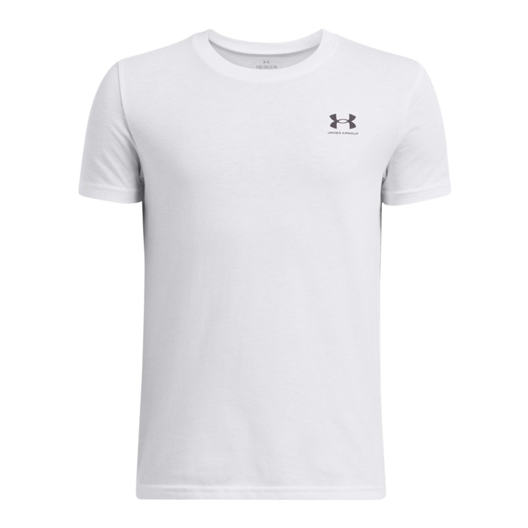 Chłopięcy t-shirt basic Under Armour UA B Sportstyle Lc SS - biały