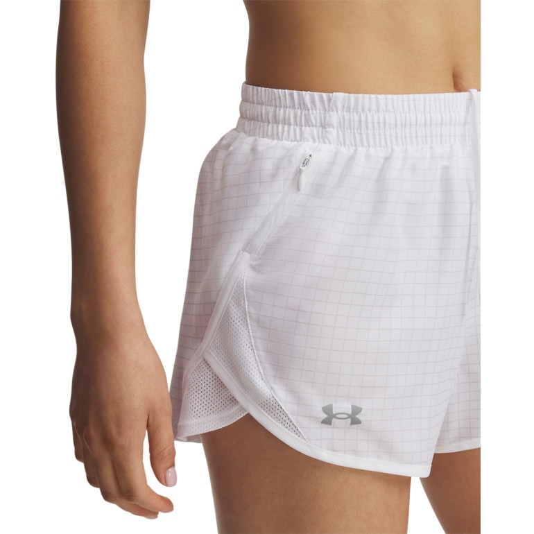 Damskie spodenki do biegania Under Armour UA Fly By 3'' Novelty Shorts - białe