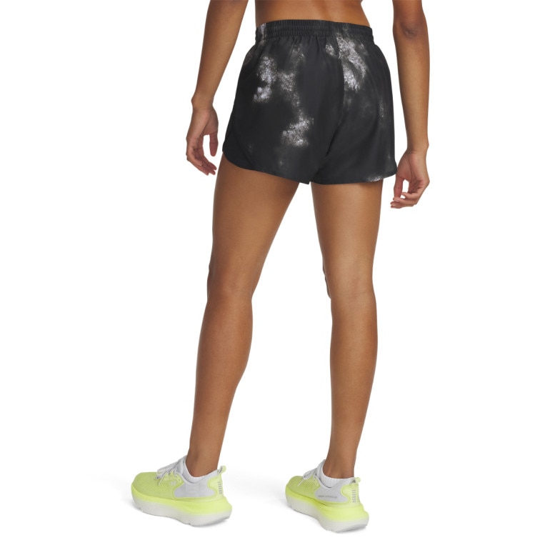 Damskie spodenki do biegania Under Armour UA Fly By 3'' Printed Shorts - czarne