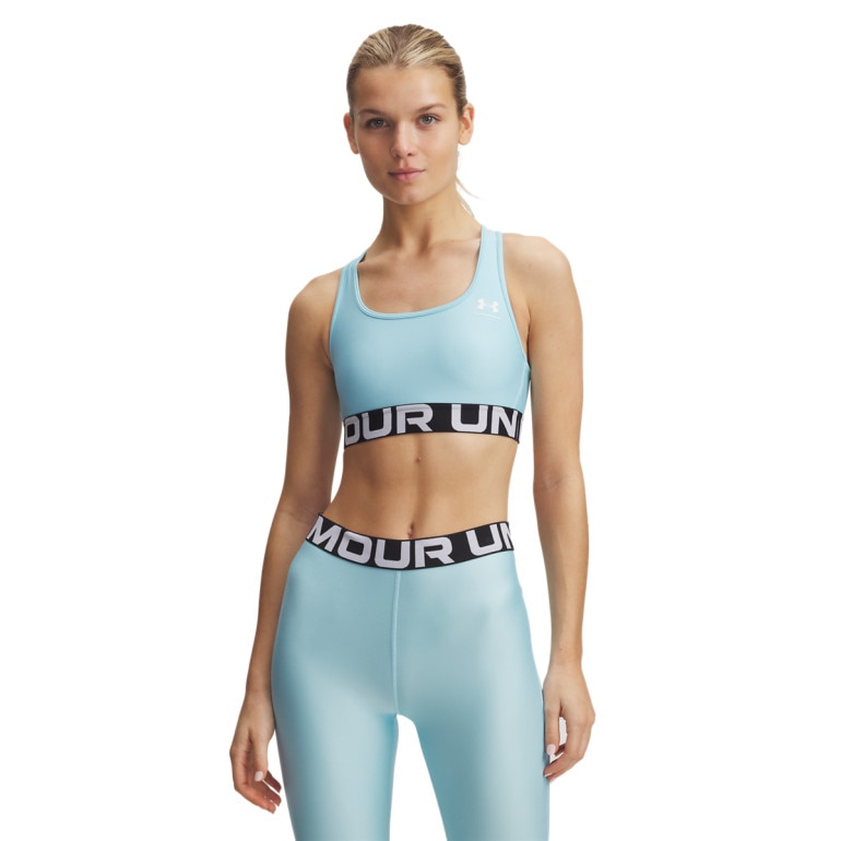 Biustonosz treningowy Under Armour UA Hg Authentics Mid Branded - niebieski