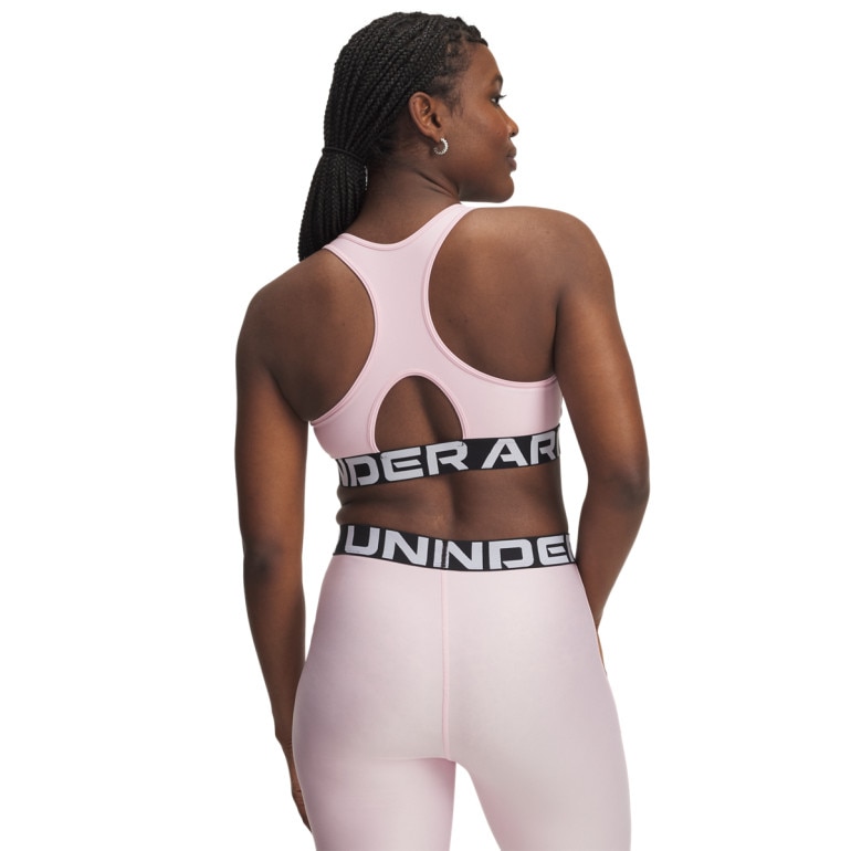 Biustonosz treningowy Under Armour UA Hg Authentics Mid Branded - różowy