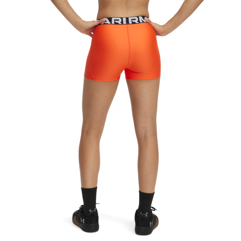 Damskie legginsy krótkie treningowe Under Armour UA Hg Authentics Shorty  - pomarańczowe