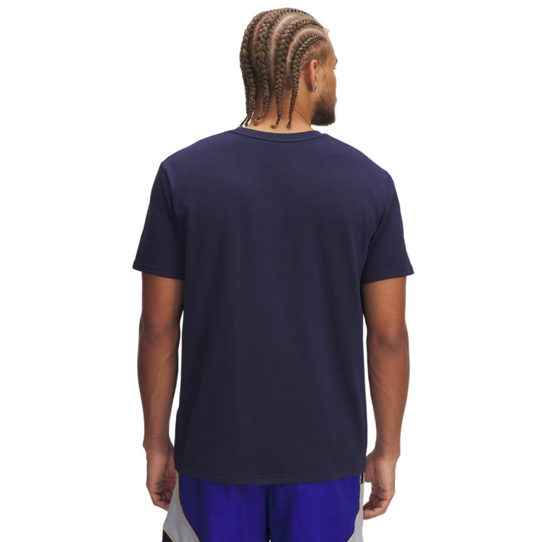 Męski t-shirt z nadrukiem Under Armour UA Hw Lc Patch SS - granatowy