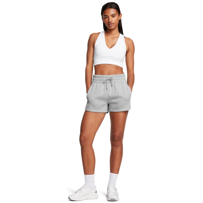 Damskie spodenki dresowe Under Armour UA Icon Fleece Boxer Shorts - szare