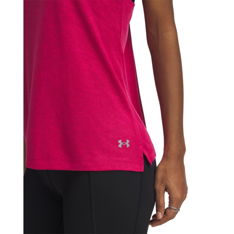 Damski top do biegania Under Armour UA Launch Camo Singlet - różowy