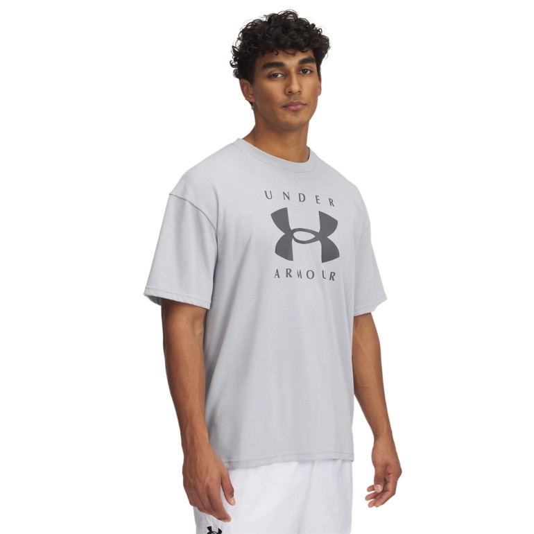 Męski t-shirt z nadrukiem Under Armour UA M Hw Os Branded Ss - szary