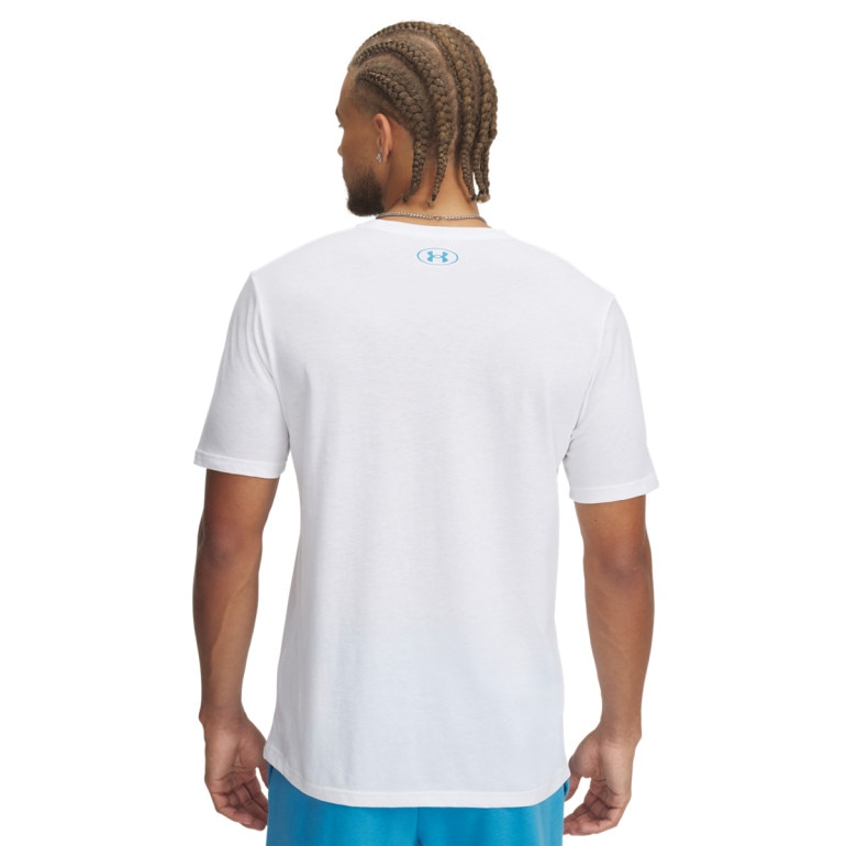 Męski t-shirt z nadrukiem Under Armour UA Reflective Big Logo - biały