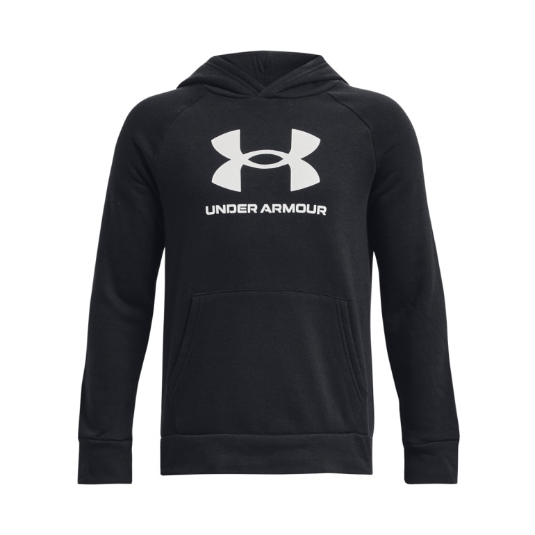 Chłopięca bluza dresowa nierozpinana z kapturem Under Armour UA Rival Fleece BL Hoodie - czarna