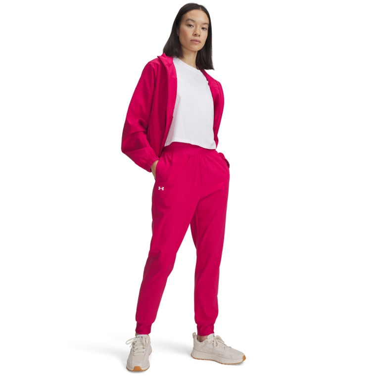 Damskie spodnie treningowe Under Armour Sport High Rise Woven Pant - różowe