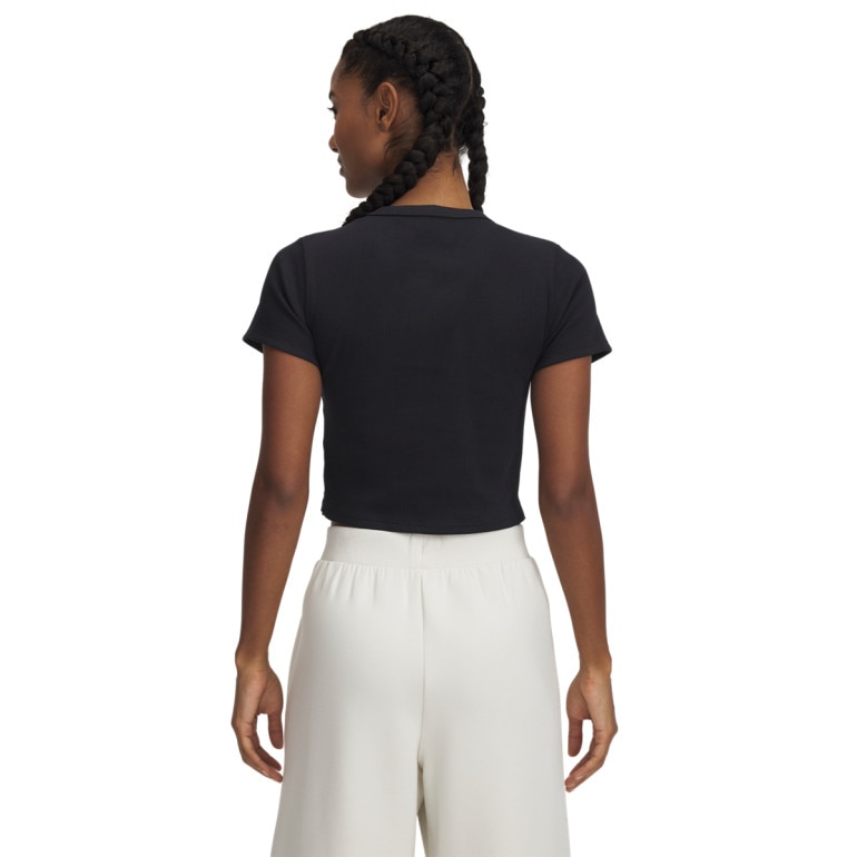 Damski t-shirt crop top Under Armour UA Rival Rib Baby Tee - czarny