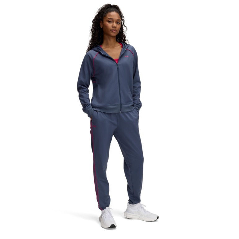 Damski dres komplet treningowy Under Armour UA Rival Tricot Tracksuit HD - granatowy