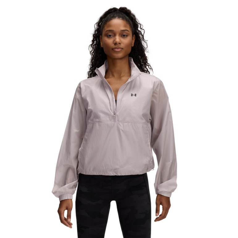 Damska kurtka treningowa Under Armour UA Rival Woven HZ Anorak - beżowa