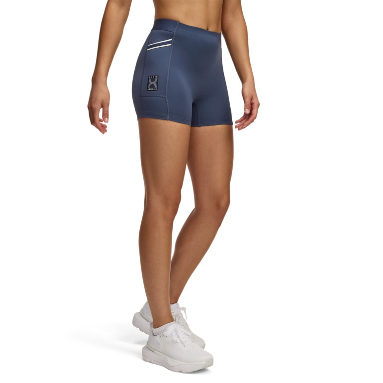Damskie legginsy krótkie do biegania Under Armour UA Run 96 Short - granatowe