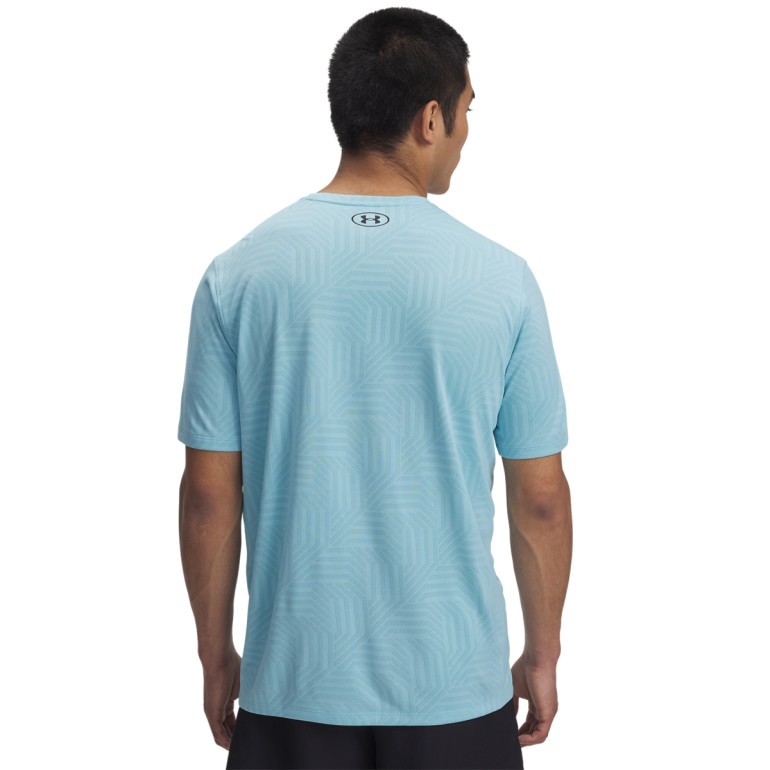 Męska koszulka treningowa Under Armour UA Tech Vent Geotessa SS - niebieska