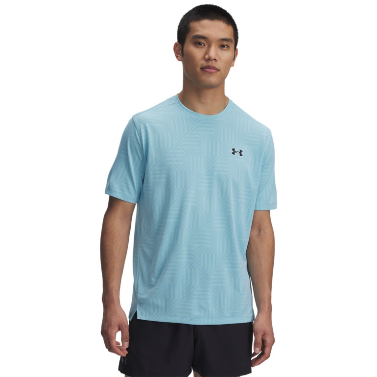 Męska koszulka treningowa Under Armour UA Tech Vent Geotessa SS - niebieska