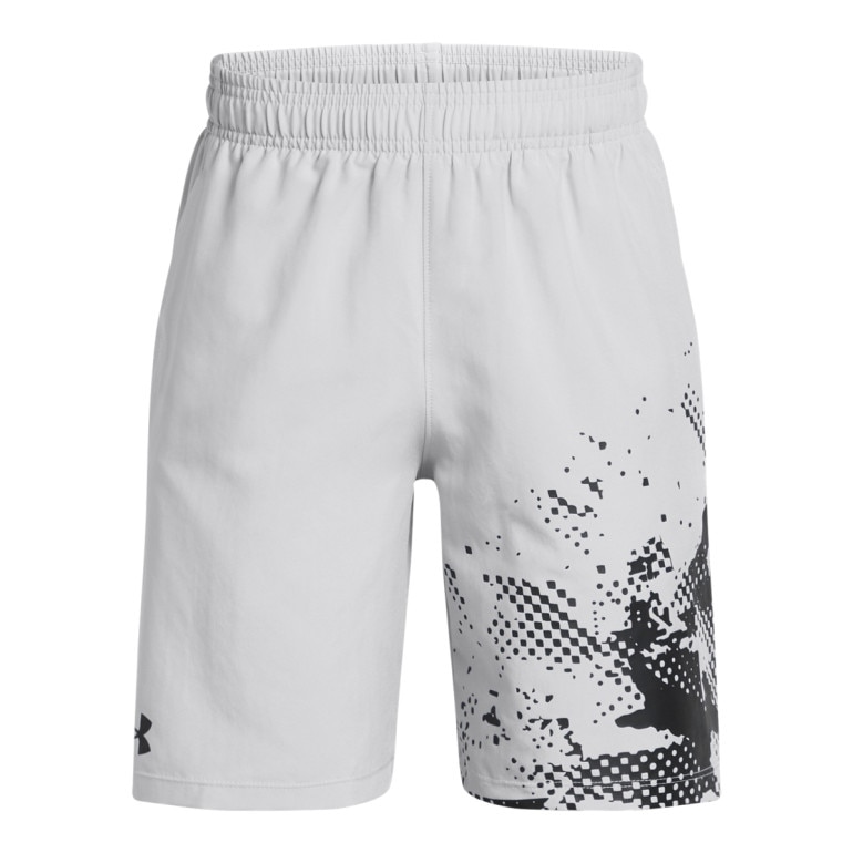 Chłopięce spodenki treningowe Under Armour UA Tech Woven Graphic Short - białe