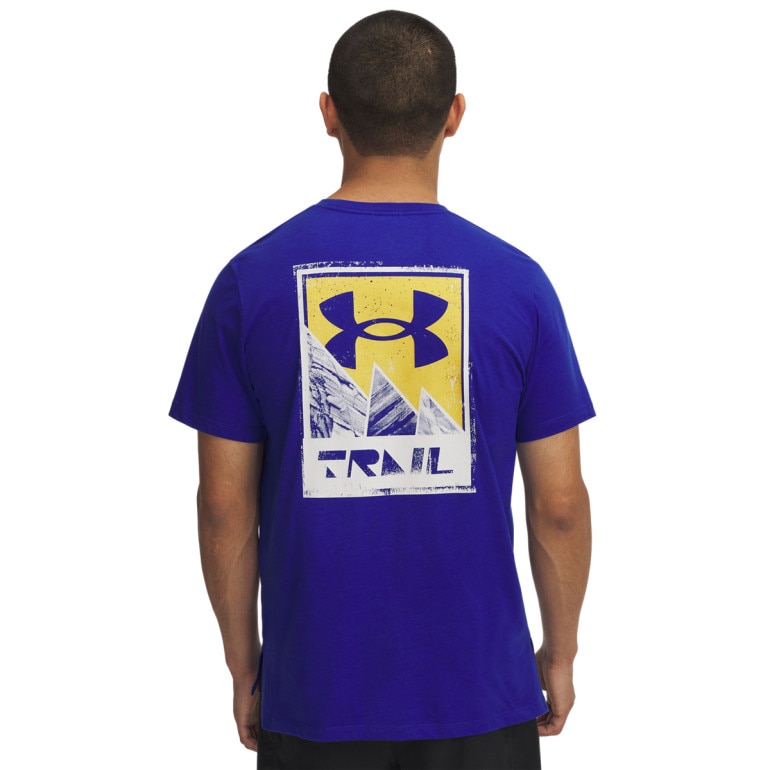 Męski t-shirt z nadrukiem Under Armour UA Trail Run Graphic T-Shirt - niebieski