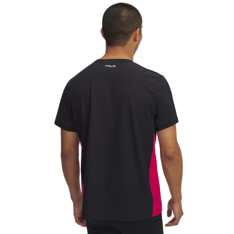 Męska koszulka do biegania Under Armour UA Trail Run Zip SS - czarna