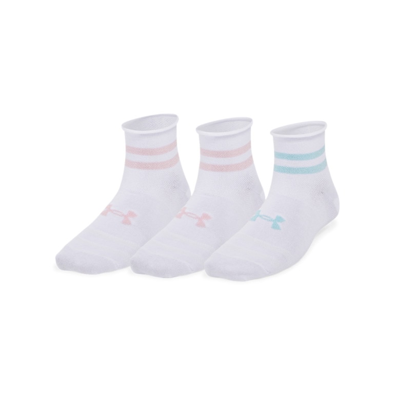 Damskie skarpetki treningowe Under Armour W UA Essential 3-Pack Quarter Socks - białe