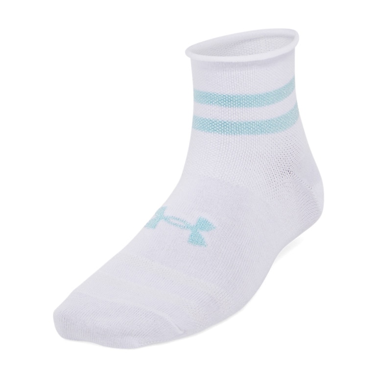 Damskie skarpetki treningowe Under Armour W UA Essential 3-Pack Quarter Socks - białe
